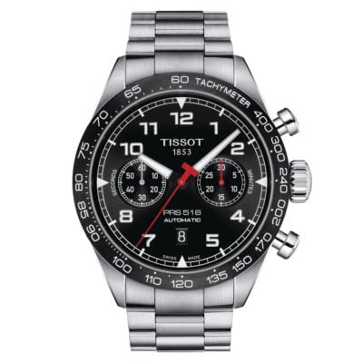 Tissot Men's Watch PRS 516 Automatic Chronograph 45mm Steel Black - T1316271105200